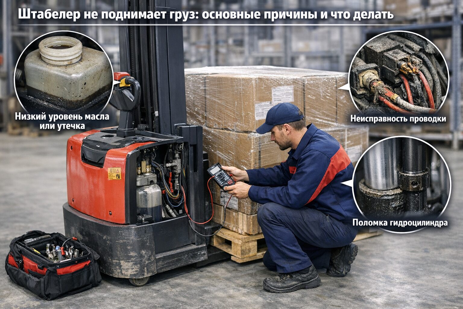 Штабелер не поднимает груз: основные причины и что делать