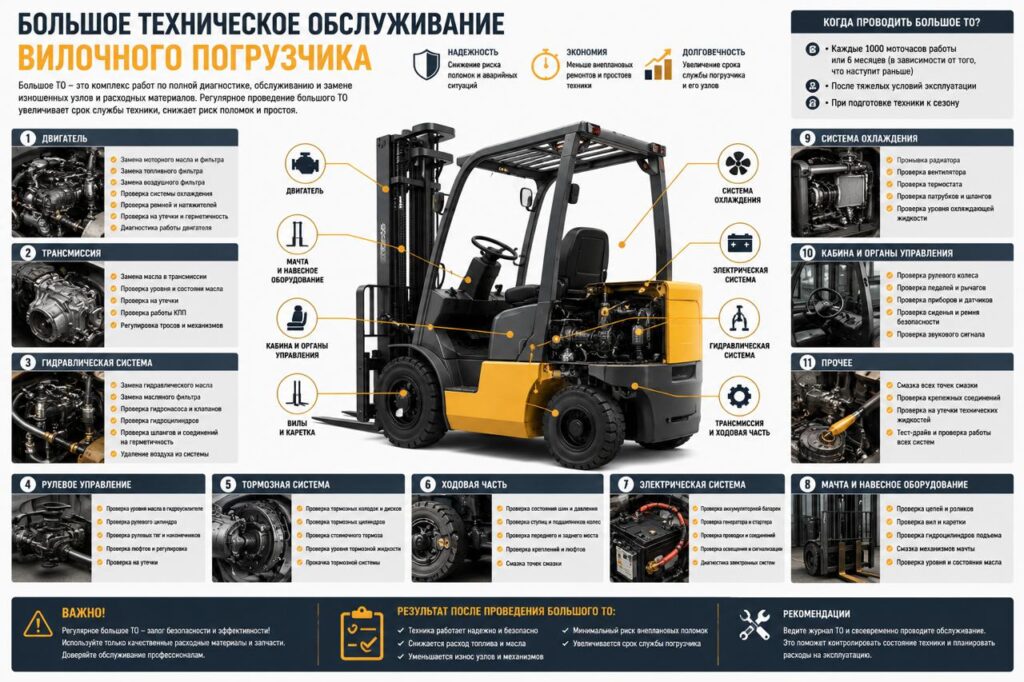 Полное техническое обслуживание вилочного погрузчика