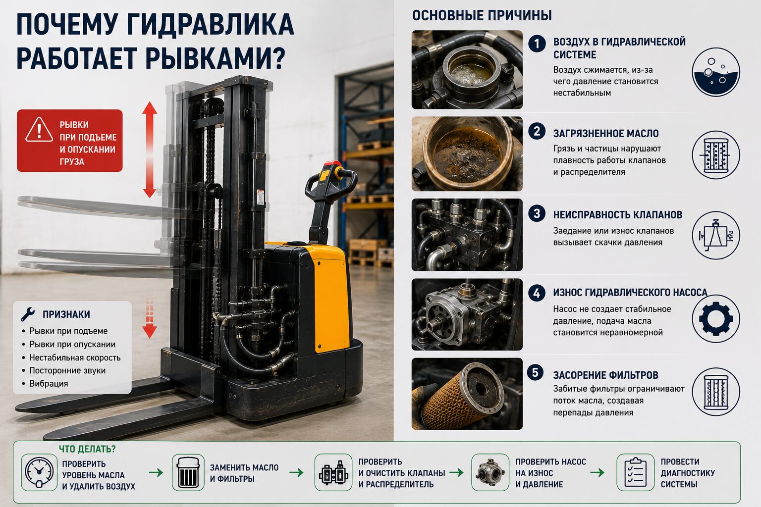 Почему вилы работает рывками