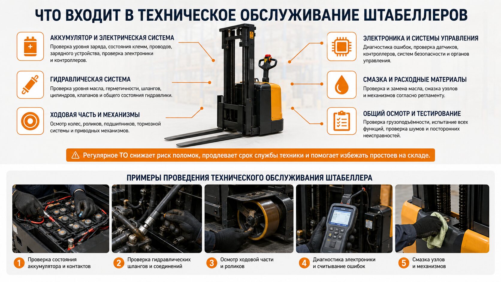 что входит в техническое обслуживание штабеллера