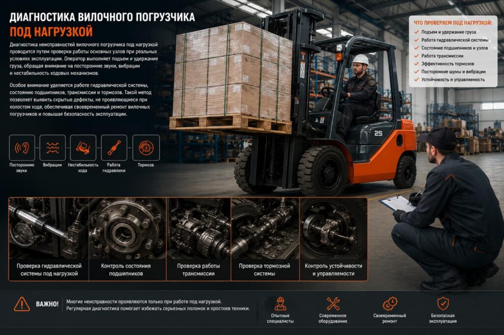 диагностика вилочного погрузчка под нагрузкой