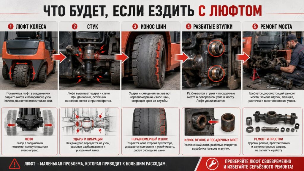 если ездить с люфтом колеса