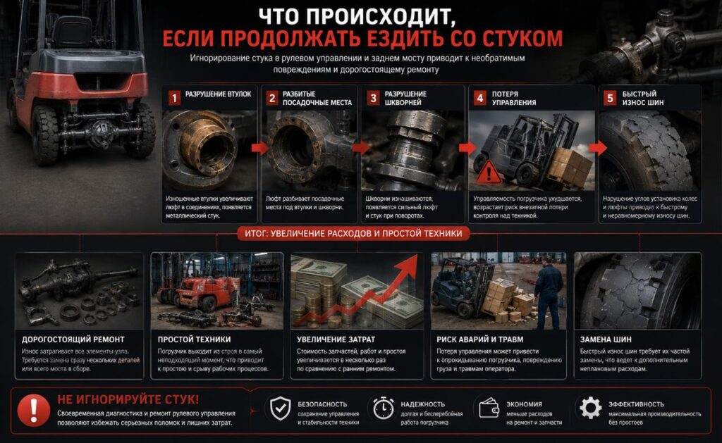 Если продолжать ездить со стуком