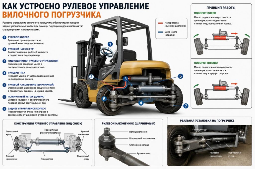Схема - Как устроено рулевое управление погрузчика